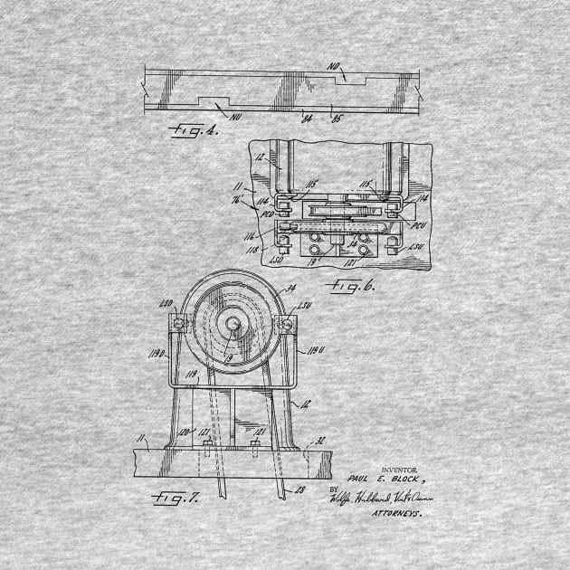 Power Transmission System for Sewing Machine Vintage Patent Hand Drawing by TheYoungDesigns